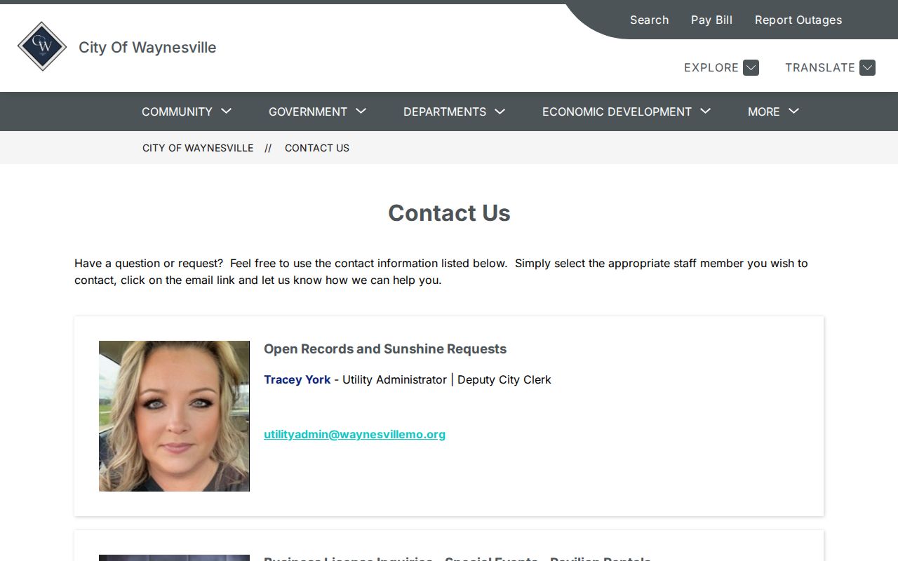 Pulaski County court record search reference showing a city Sunshine and open records contact route