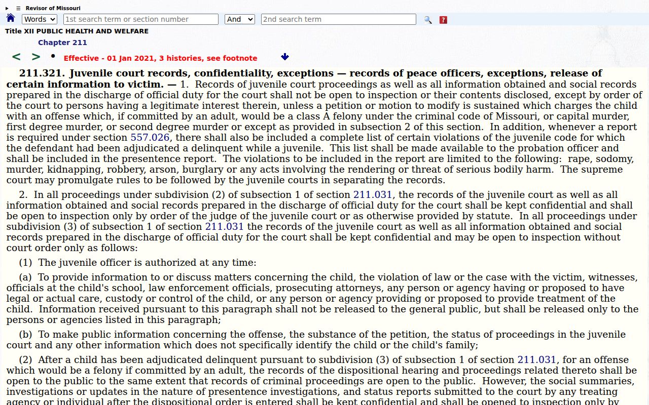 Pulaski criminal docket juvenile confidentiality statute access limit