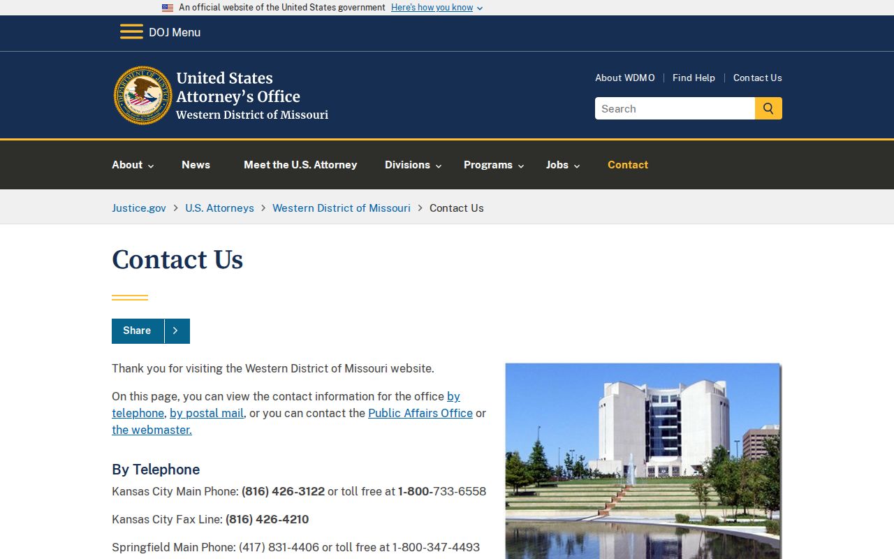 Pulaski criminal docket federal jurisdiction context from official Western District U.S. Attorney contacts