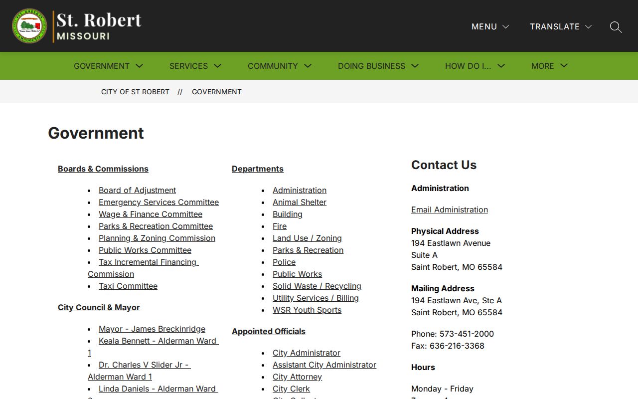 St. Robert Pulaski court docket municipal center public-records context