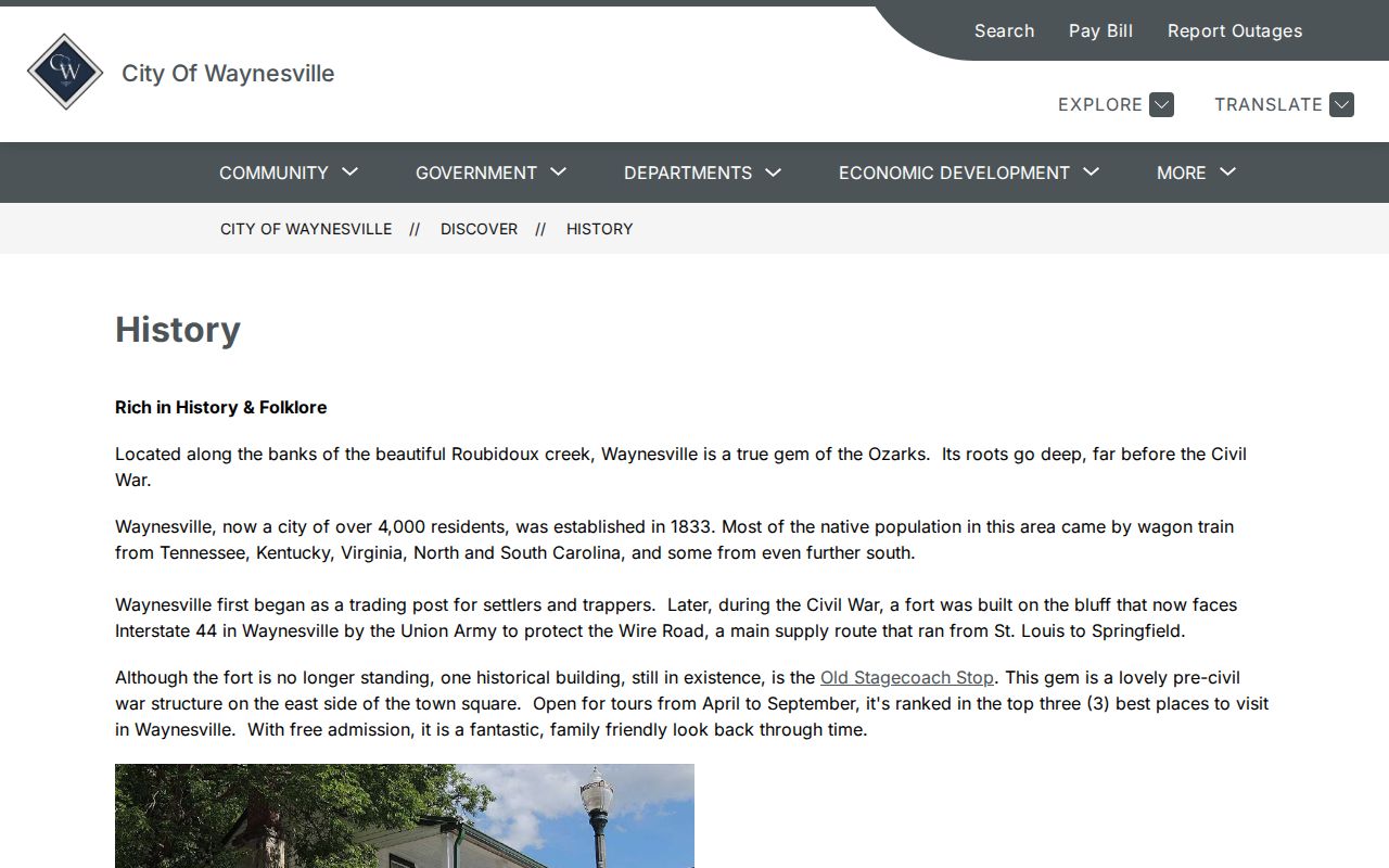Waynesville Pulaski court docket county-seat history source